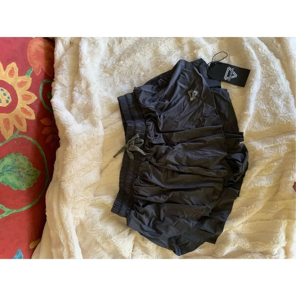 NWT Keiki Kona Flowy Fitness Workout Shorts in Dark Gray - Picture 7 of 7